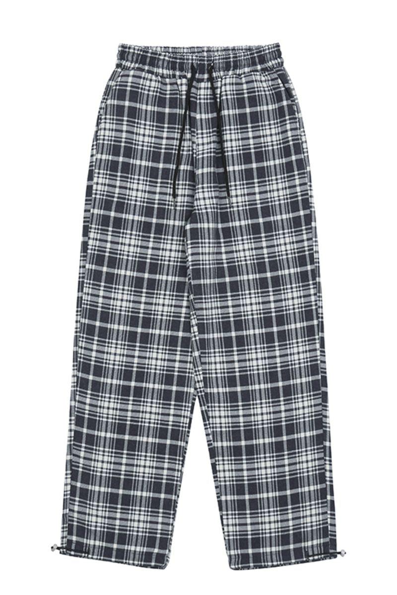 CZ Plaid Loose Straight Trousers