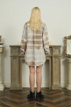 Empty Reference Faded Plaid Long Sleeve Shirt