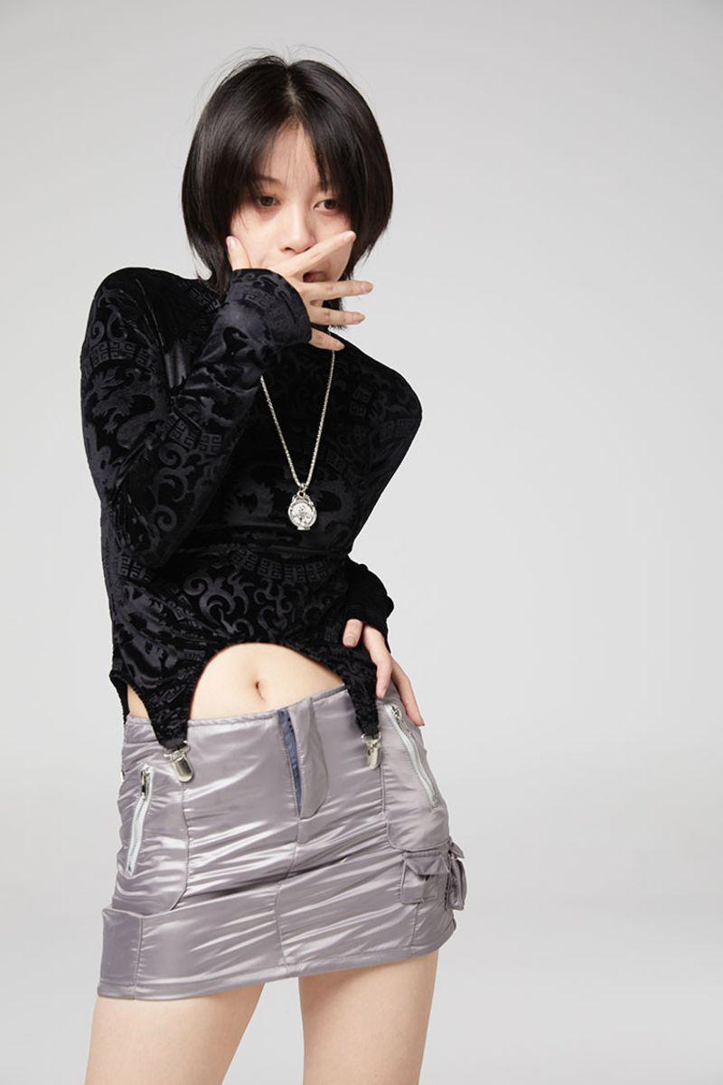 CZ Short Gray Skirt