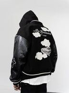 H/C Embroidered Clouds Woolen Varsity Jacket - UK Only