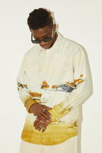 Empty Reference Airplane Landscape Print Shirt