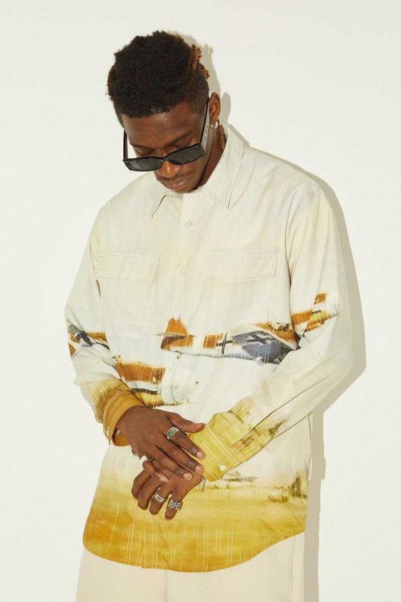 Empty Reference Airplane Landscape Print Shirt