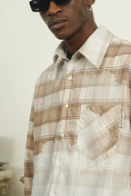 Empty Reference Faded Plaid Long Sleeve Shirt