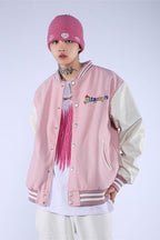 CZ Mushroom Embroidered Varsity Jacket