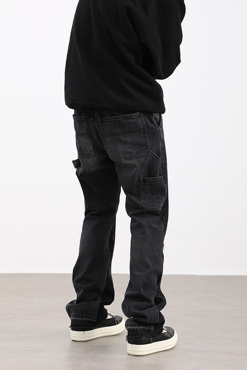 CZ Stitched Loose Straight Jeans
