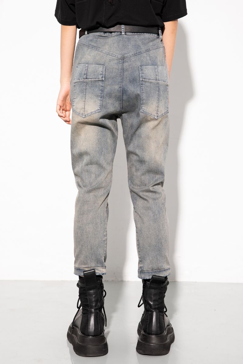 Unknown World Asymmetrical Washed Jeans