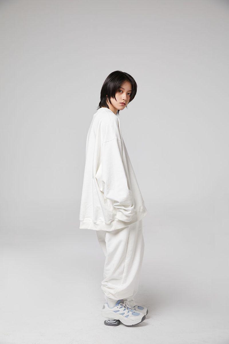 CZ White Loose Sweater