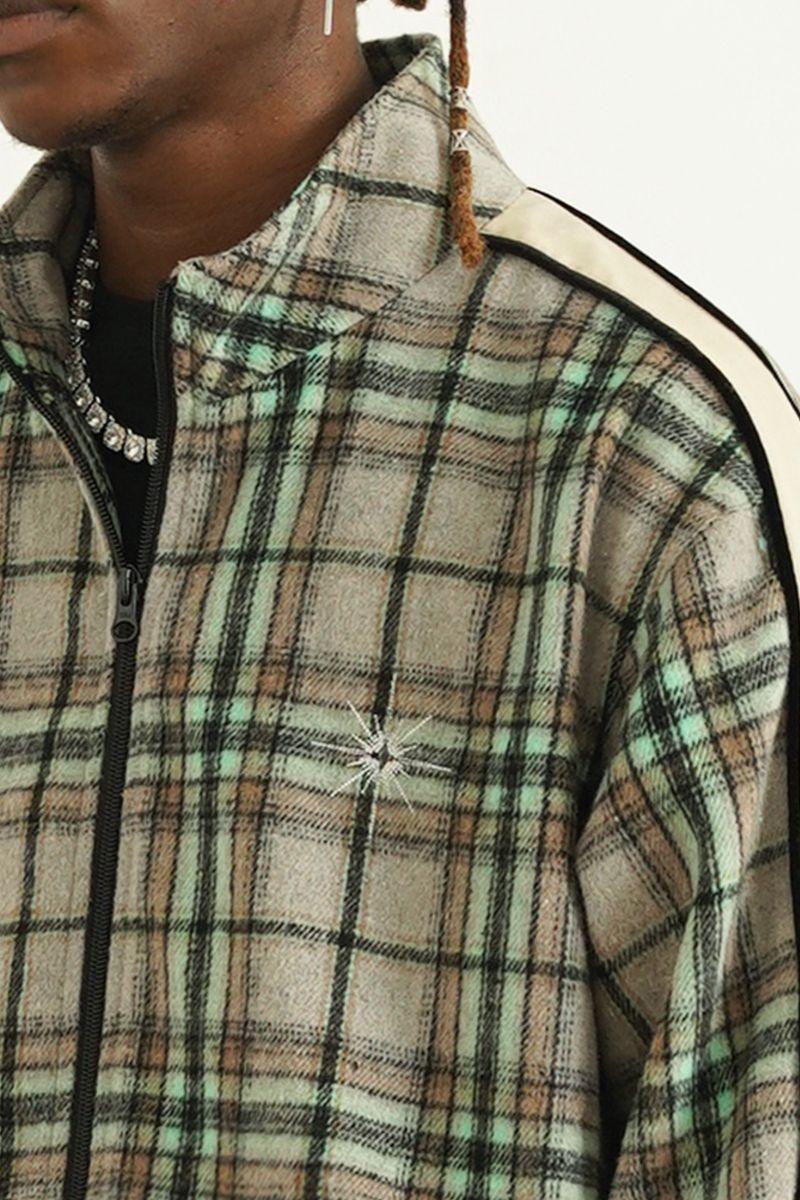 Empty Reference Plaid Woolen Retro Jacket