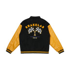 ANT Yellow Woolen Embroidered Varsity Jacket