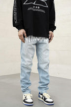 CZ Enthusiastic Print Straight Jeans