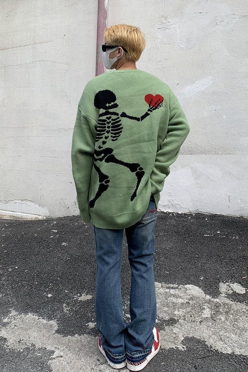 CZ Skeleton Hands Knit Sweater