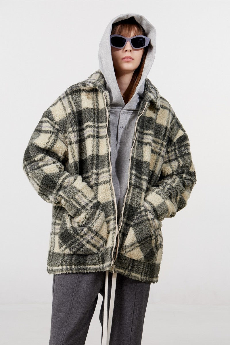 STEEPC Plaid Sherpa Jacket