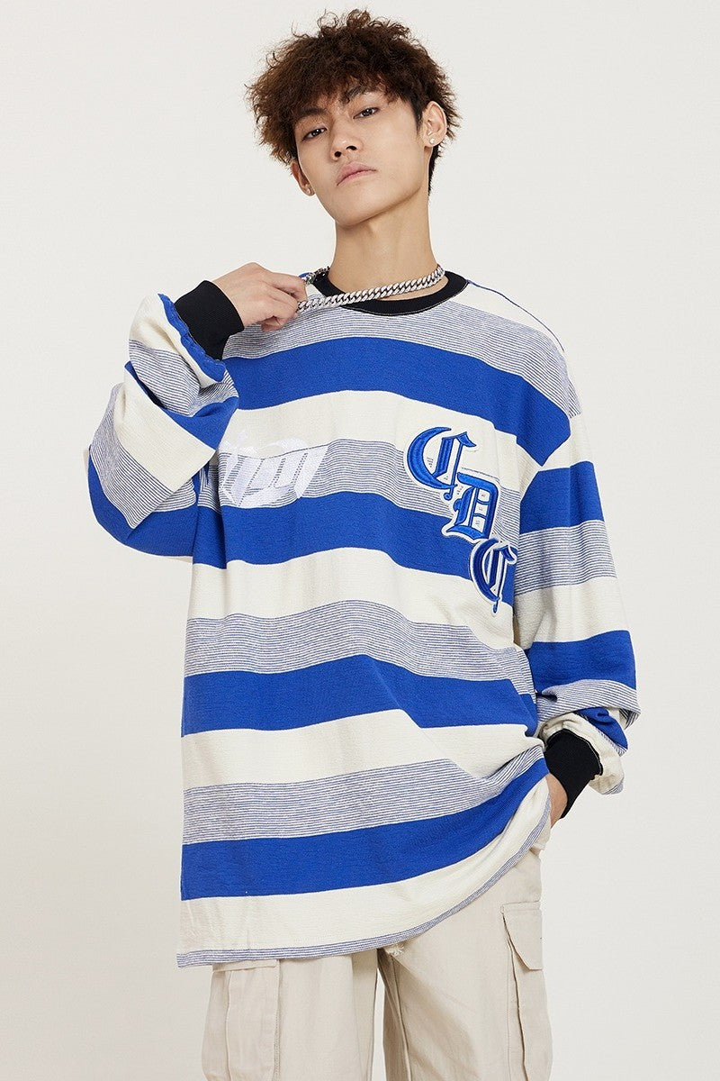 CZ Knitted Striped Sweater
