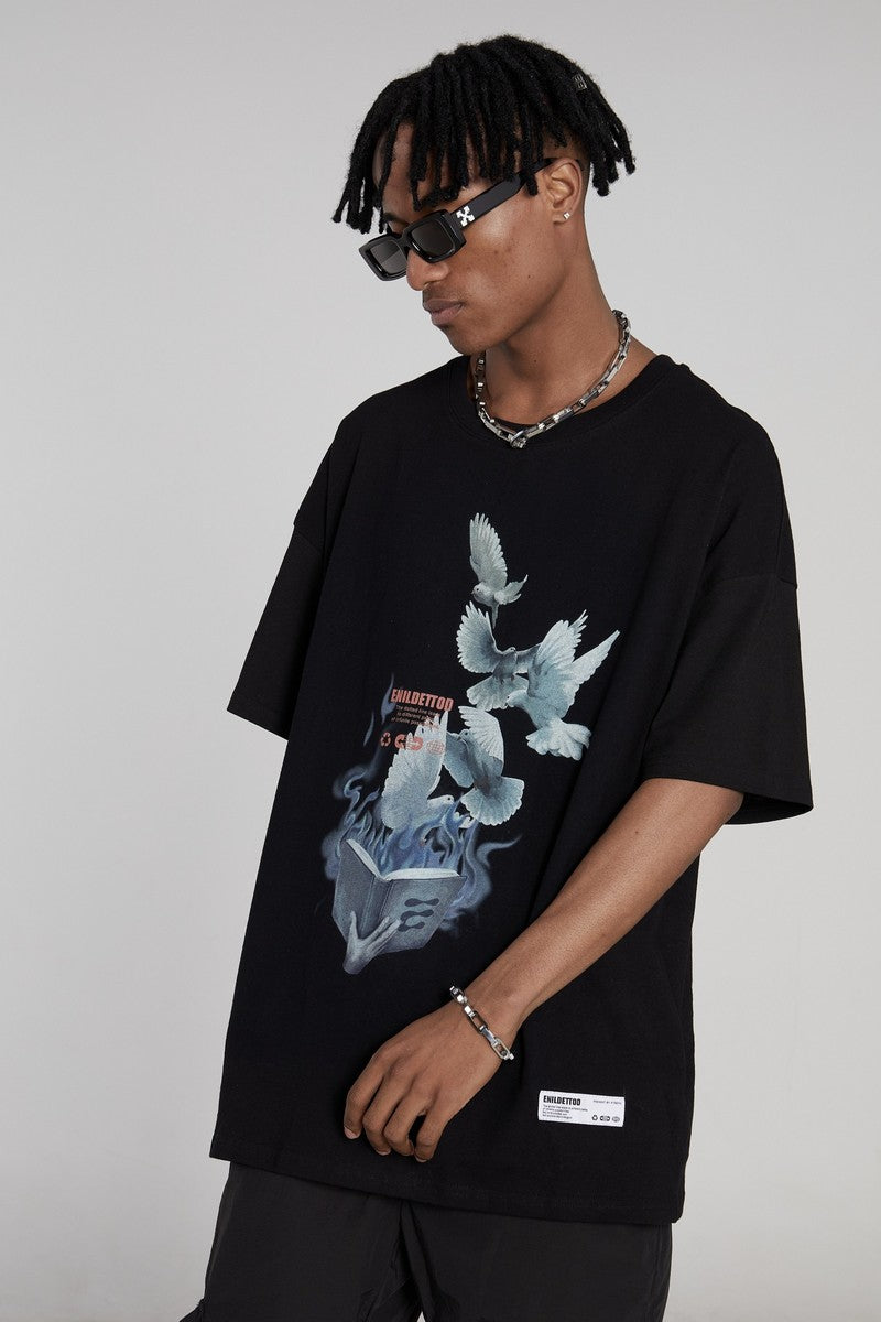 STEEPC Magic Pigeons Print Tee
