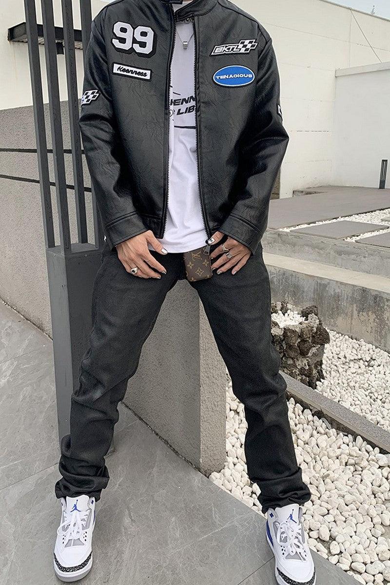 CZ Black Straight Jeans