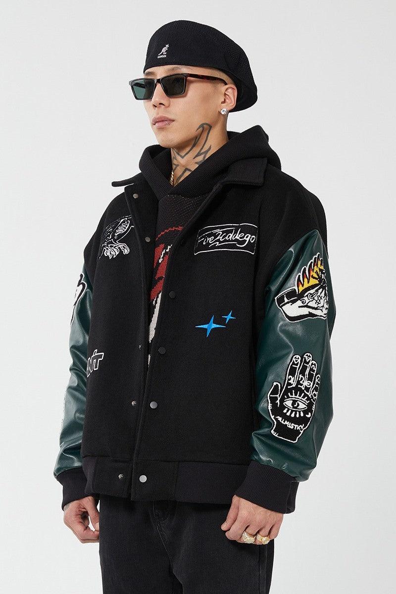 F2CE Embroidered Adepth Wool Varsity Jacket