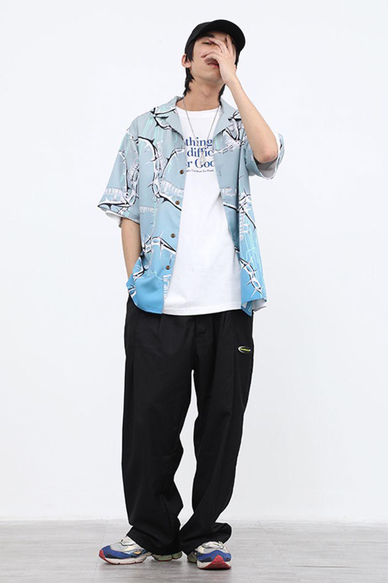 CZ Bramble Flower Cuban Shirt