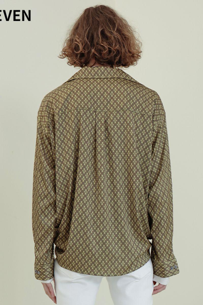 Mix7 Avocado Green Diamond Cuban L/S Shirt