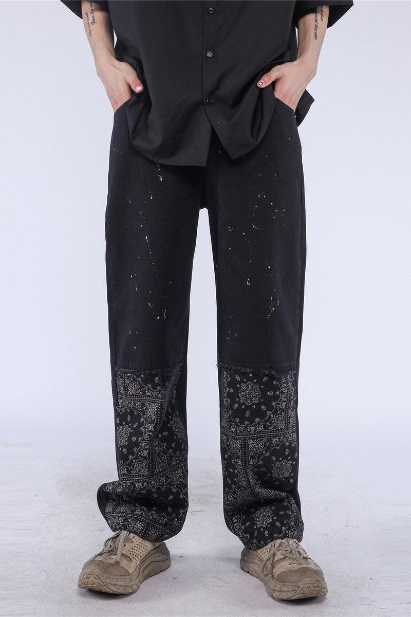 CZ Paisley Print Inked Jeans