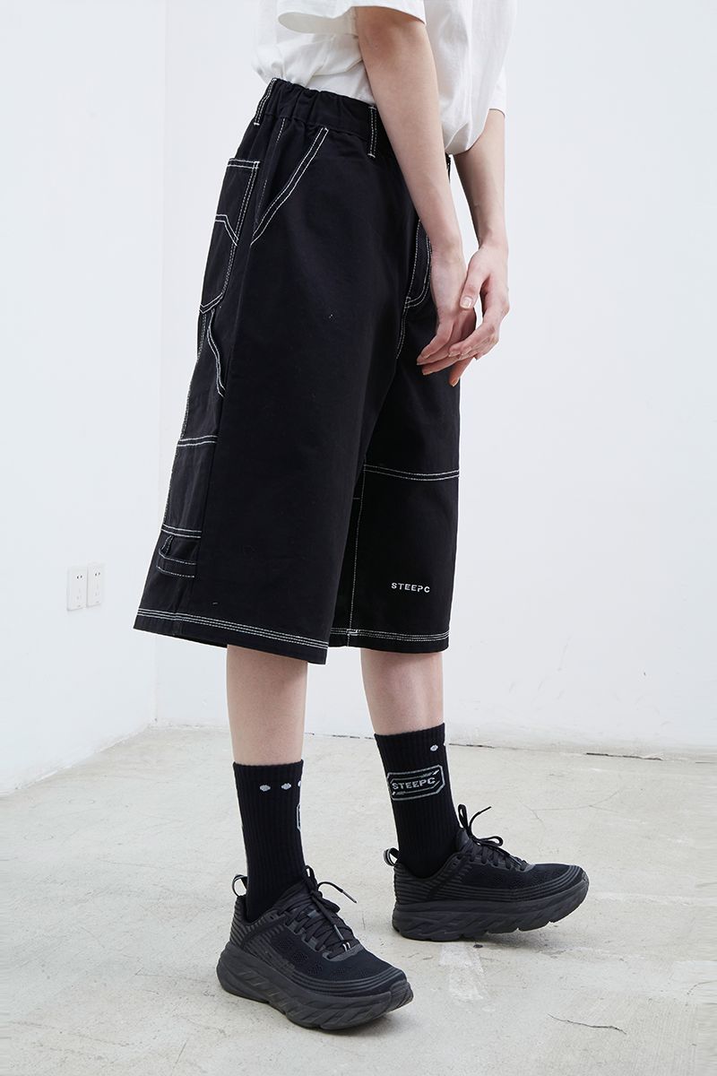 STEEPC Structure Stitching Jeans Shorts