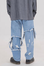 CZ Washed Ripped Jeans