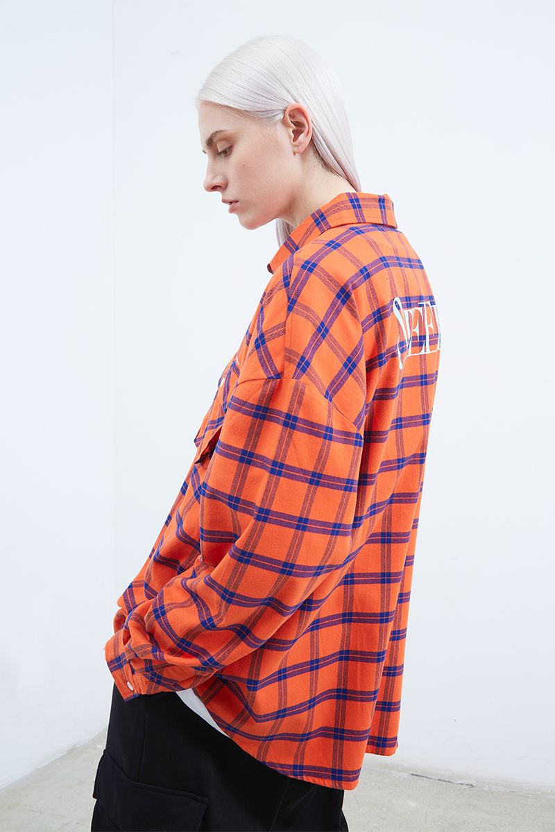 STEEPC Checkered Printed Logo L/S Shirt