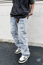 CZ Distressed Flared Jeans