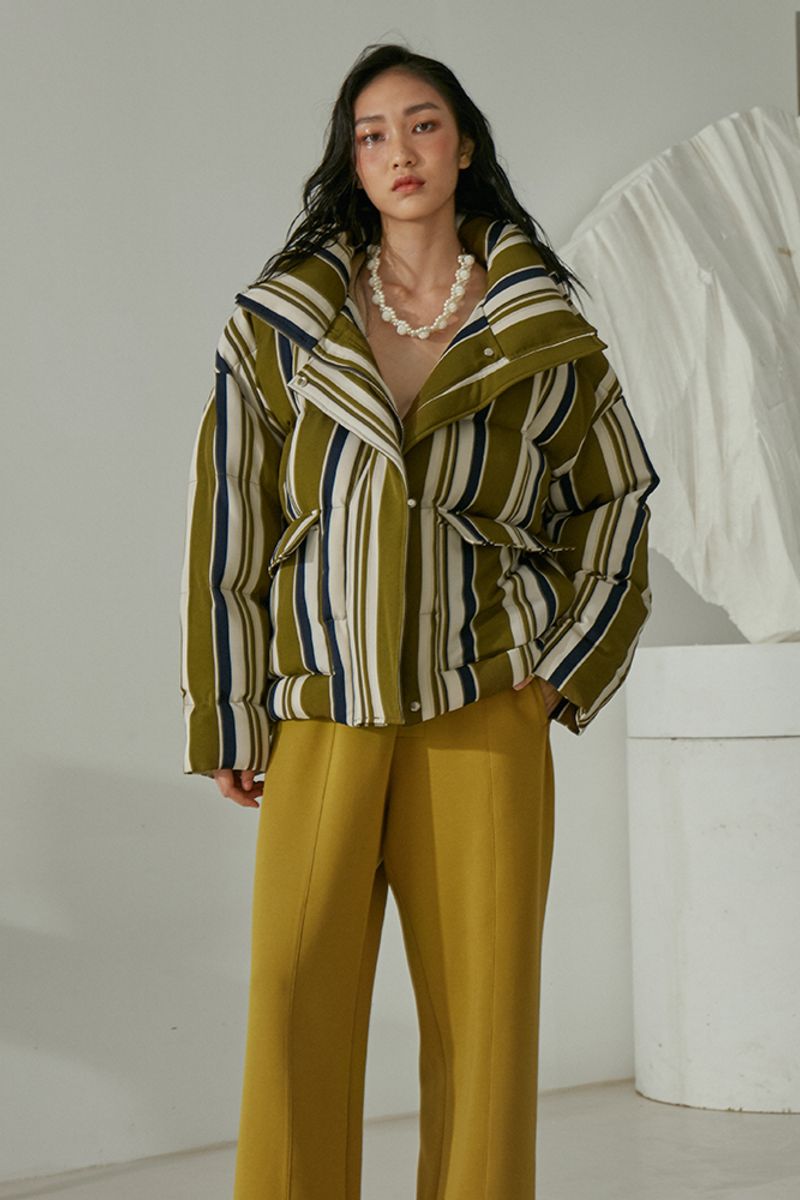 Mix7 Striped Down Jacket