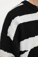CZ Zebra Pattern Loose Sweater
