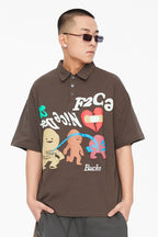 F2CE Foam Print Graffiti Polo Shirt