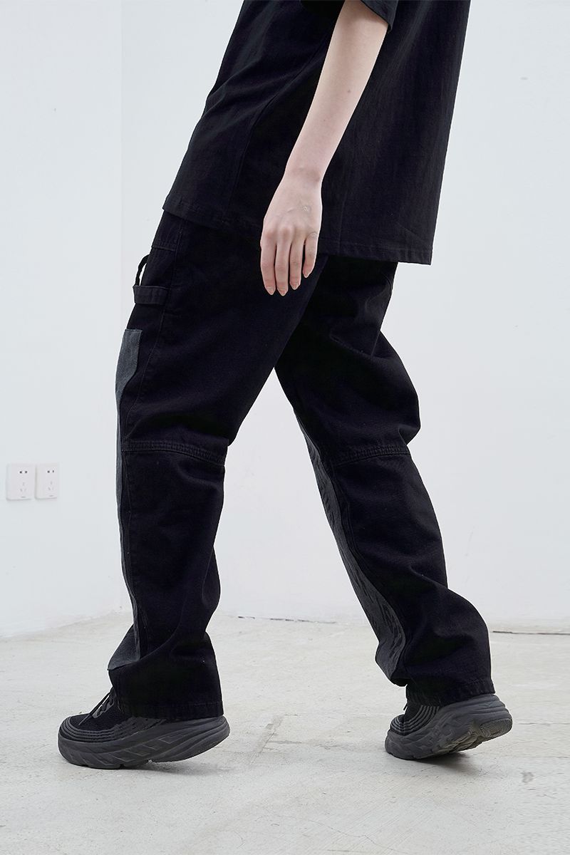 STEEPC Black Patch Loose Jeans