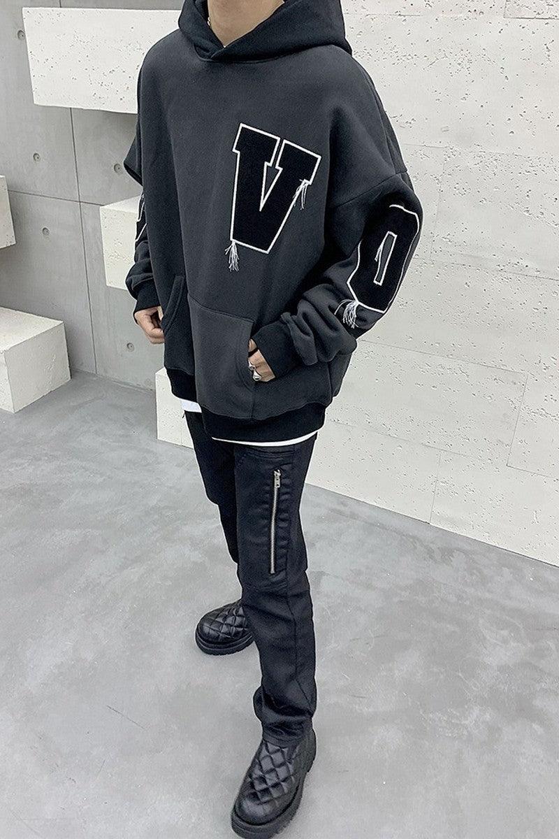 CZ Embroidered Loose Hoodie
