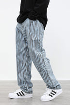 CZ Zebra Pattern Straight Jeans