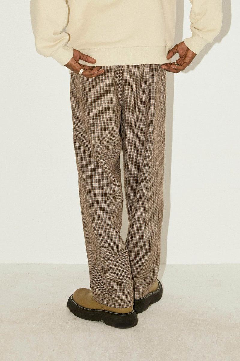 Empty Reference Plaid Woolen Straight Trousers