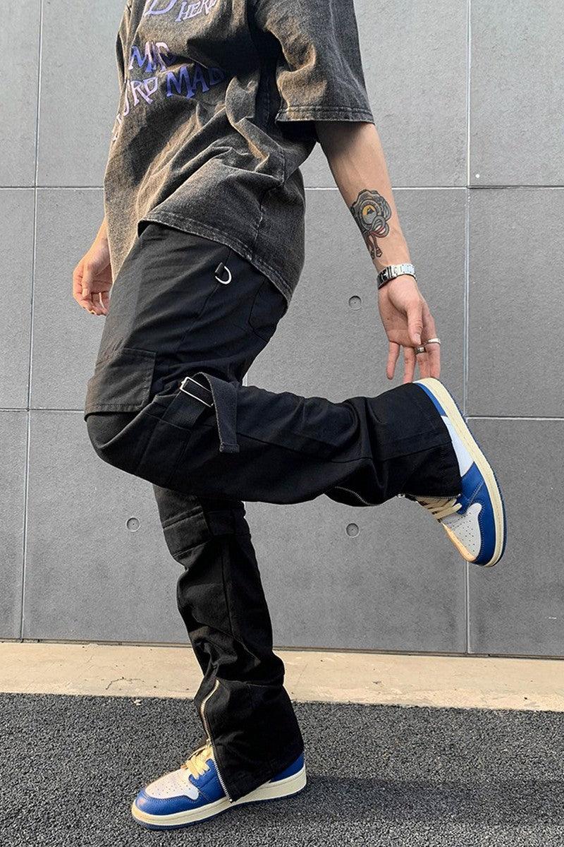 CZ Zipper Multi-Pocket Straight Trousers