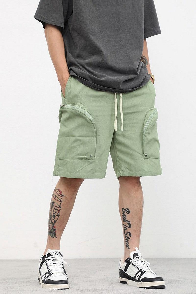 CZ Zipper Pockets Loose Shorts