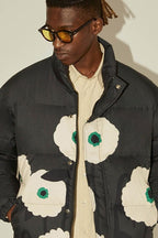 Empty Reference White Flowers Print Down Jacket