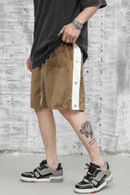 CZ Velvet Buttons Shorts