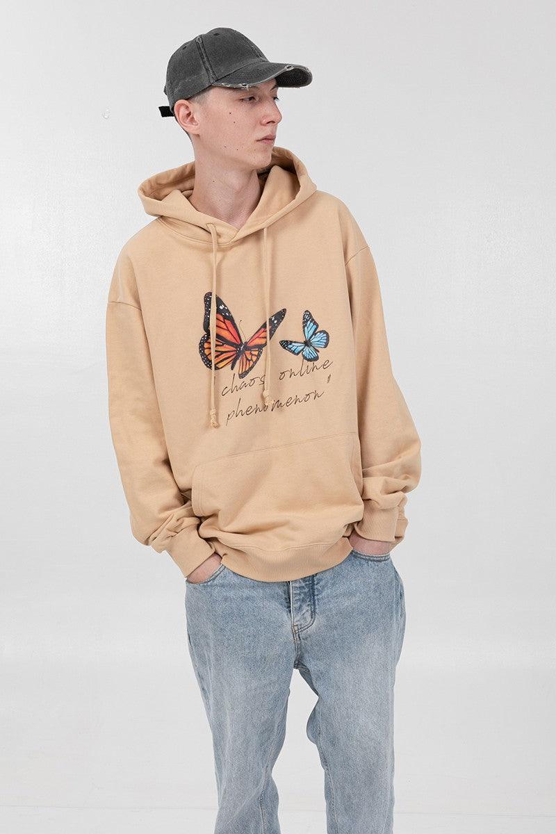 Center of Rotation Butteflies Print Hoodie