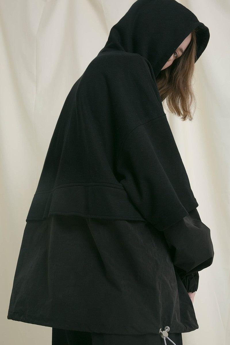Center of Rotation Stitched Hooded Sweater