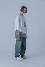 THINGY Retro Stitched Checkered Sweater