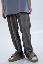 Center of Rotation Suede Stitched Loose Pants