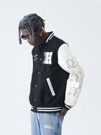 H/C Embroidered Broken Hearts Varsity Jacket - UK Only