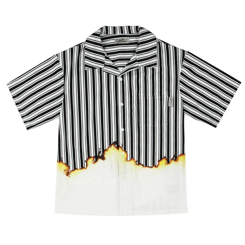Empty Reference Burning Striped Cuban Shirt
