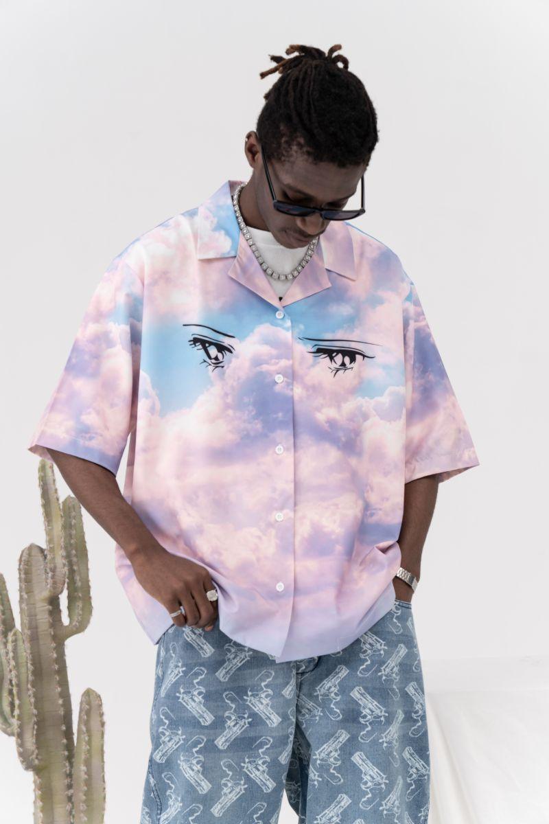CZ Clouds Printed Cuban Shirt