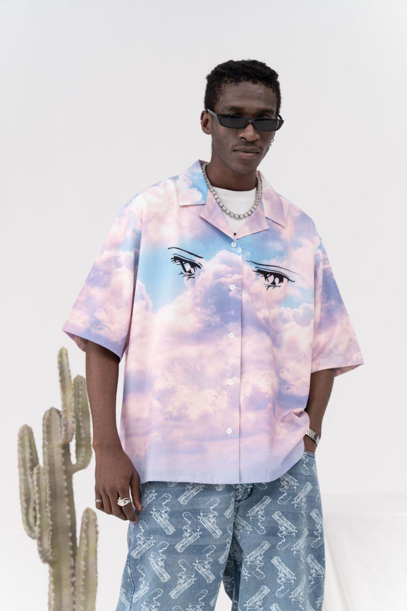 CZ Clouds Printed Cuban Shirt
