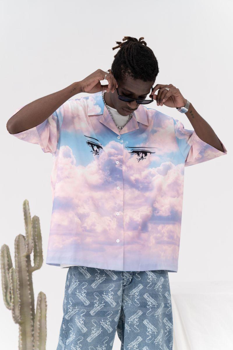 CZ Clouds Printed Cuban Shirt