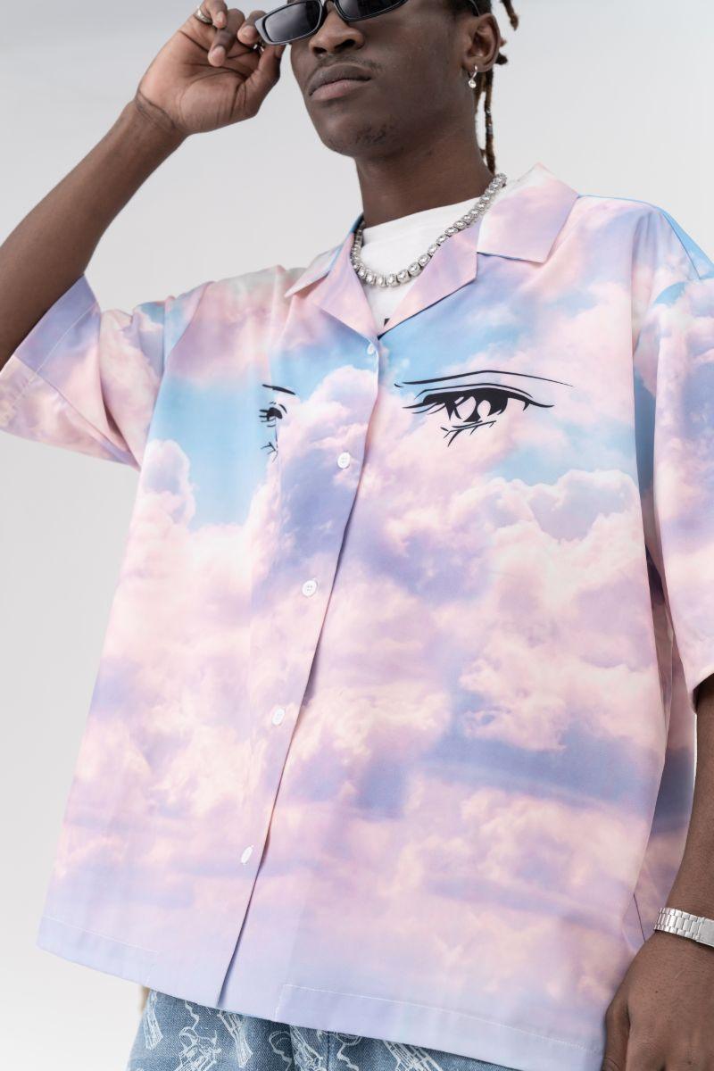 CZ Clouds Printed Cuban Shirt