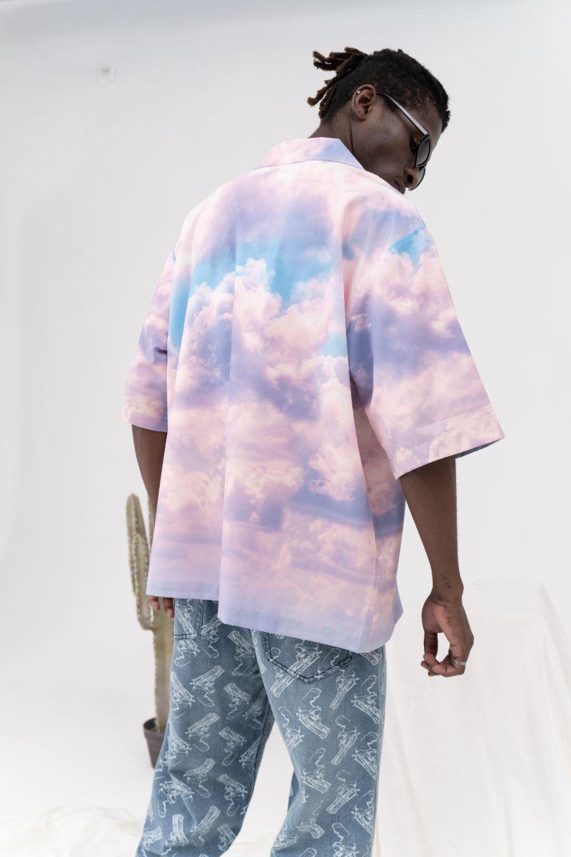 CZ Clouds Printed Cuban Shirt