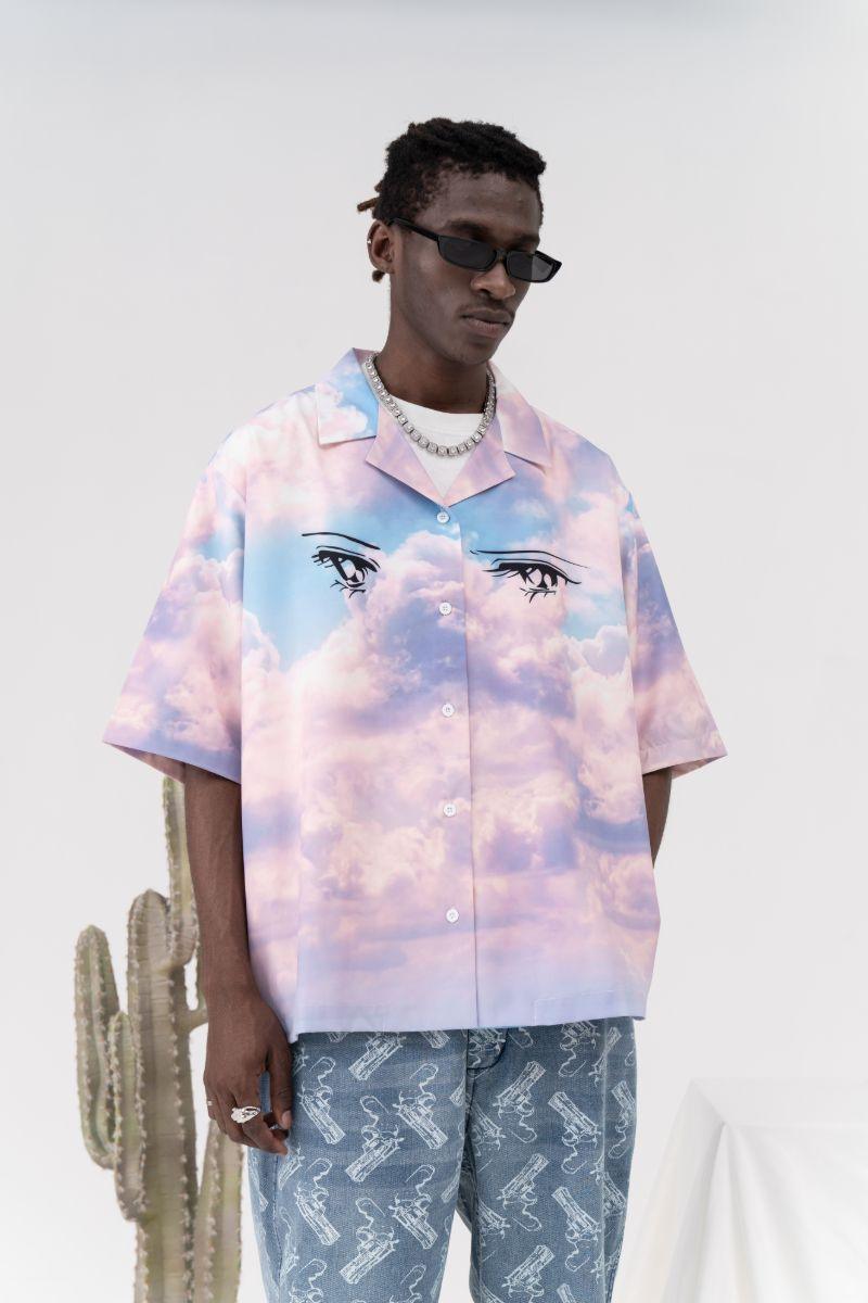 CZ Clouds Printed Cuban Shirt
